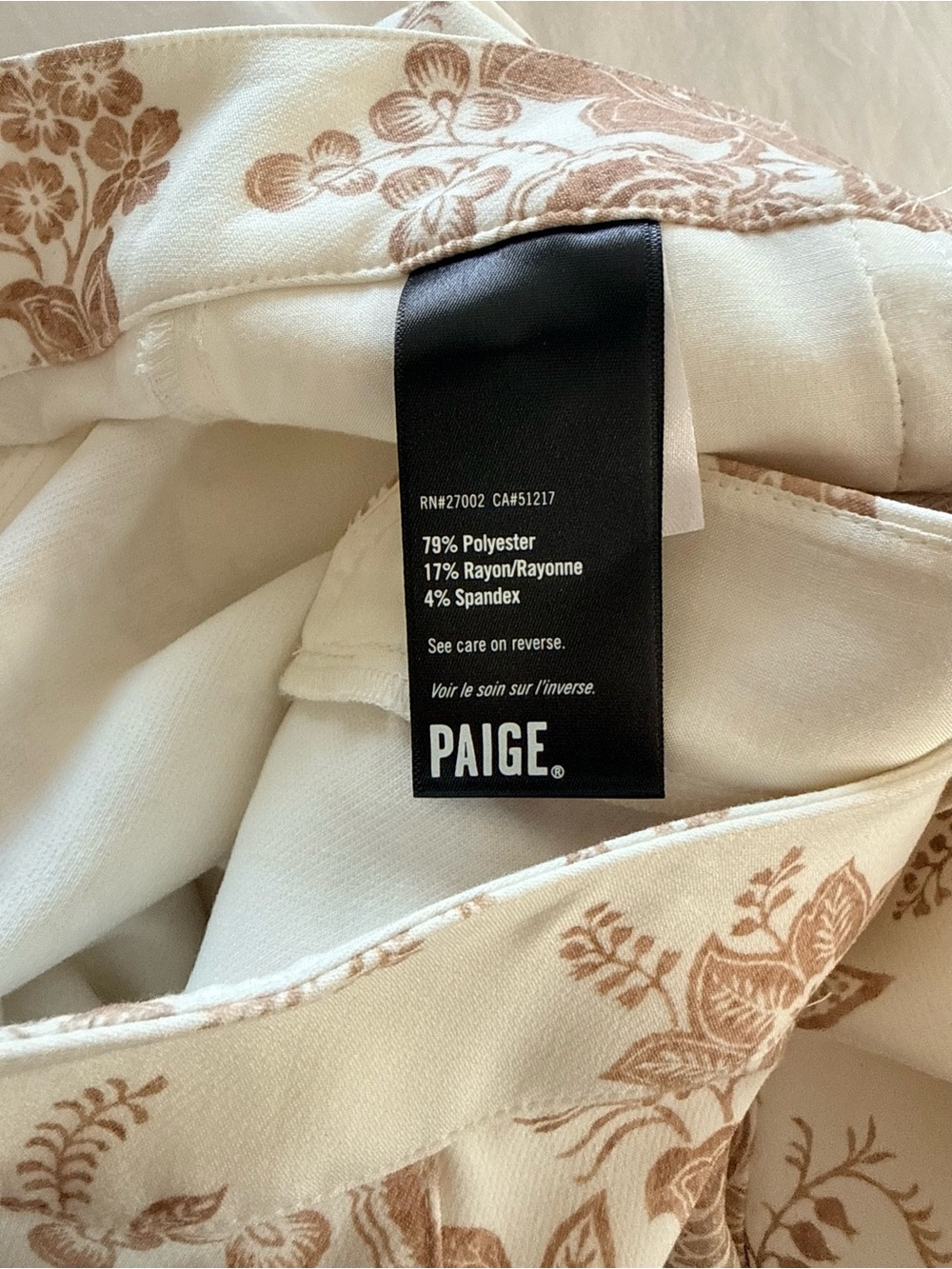 NWOT Paige Denim x Sanderson Stretc Bootcut Trouser Jeans Tan/Cream Size 2/US 26 - Picture 9 of 11